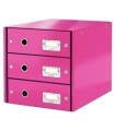 MODULO 3 CAJONES LEITZ FUCSIA