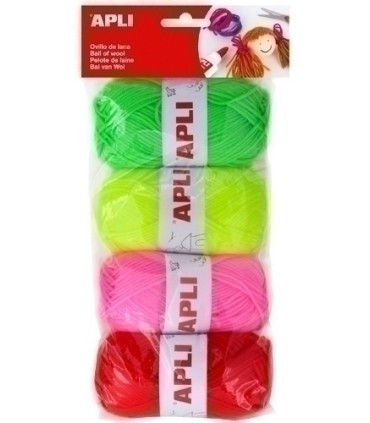 OVILLOS LANA APLI 50 gr. TONOS FLUOR P/4