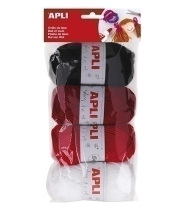OVILLOS LANA APLI 50 gr. TONOS ROJOS P/4