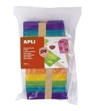 PALILLOS PLANOS MADERA COLOR  B/500