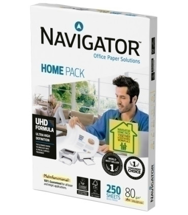 PAPEL A4 NAVIGATOR  80g 250h HOME PACK