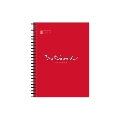 Bloc Miquelrius Emotions Notebook 5 Micro.Tapa Pp A5 120h 90g Cuadric.5x5 Rojo