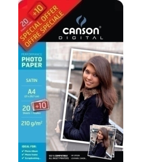 P.INKJET CANSON FOTO A4 210g 20+10h SATI