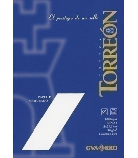 PAPEL VERJUR.A4 TORREON 90g 100h BLANCO
