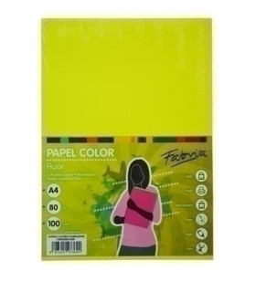 PAPEL COLOR FABRISA A4 80g 100h SURT.FLU