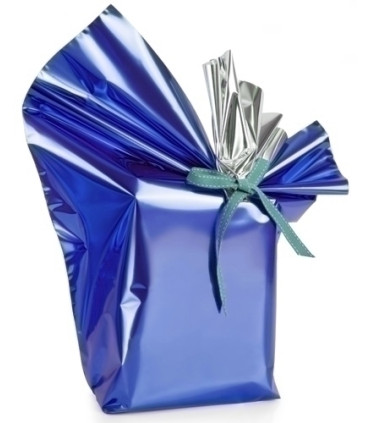 PAPEL REGALO COLIBRI 30x30 AZUL METALIZA