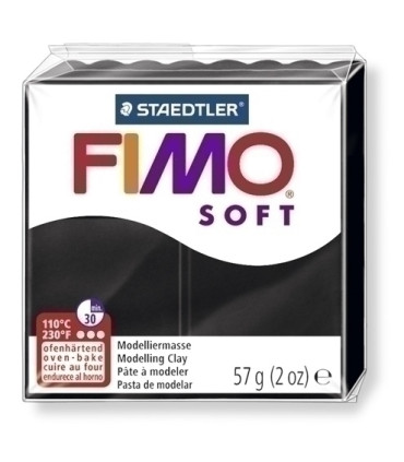PASTA MODELAR FIMO SOFT NEGRO 57GR