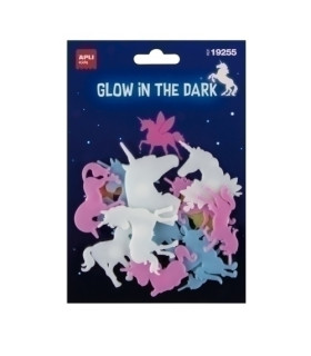 PEGATINAS APLI LUMINISC. UNICORNIO B/12