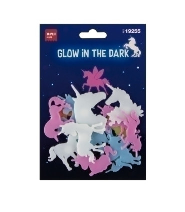 PEGATINAS APLI LUMINISC. UNICORNIO B/12