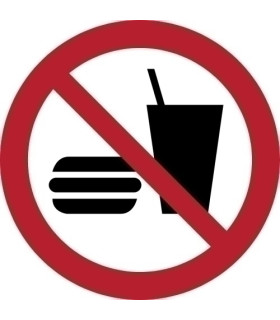 PICTOGRAMA  PROHIBIDO COMER O BEBER  B/1