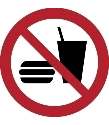 PICTOGRAMA  PROHIBIDO COMER O BEBER  B/1