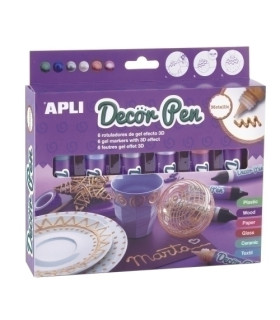 PINTURA 3D APLI DECOR PEN ESTUCHE de 6