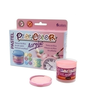 PINTURA ACRIL. PLAYCOLOR PASTEL SURT. 6