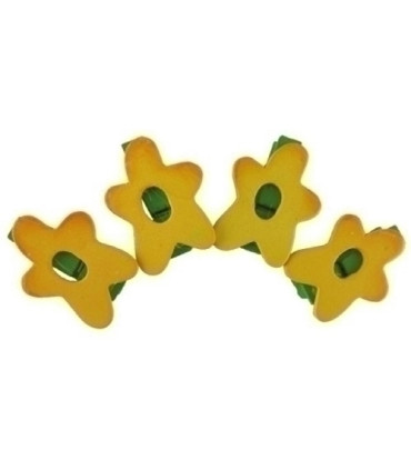 PINZAS SMART MADERA FLORES AMAR. PACK 4