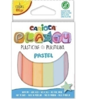 PLASTILINA CARIOCA PASTEL BARRA C/6