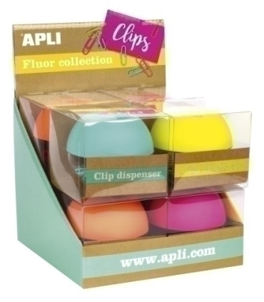 PORTACLIPS APLI FLUOR COLLEC. E/8