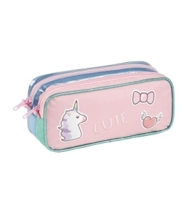 PORTATODO VIQUEL 2 COMP. BUBBLES ROSA