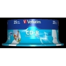 Cd-Rom Verbatim 700mb 52x Spindle 25 Imprimible Inkjet Super Azo (Incluye Canon Lpi De 2.00 €)