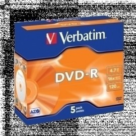 Dvd -R Verbatim 4.7gb 16x Pack 5 Advanced Azo (Incluye Canon Lpi De 1.05 €)