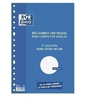RECAMBIO OXF. Fº 100H 16 TAL. CD.4 AZUL