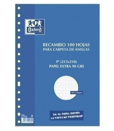 RECAMBIO OXF. Fº 100H 16 TAL. CD.4 AZUL