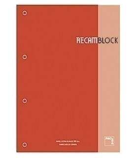 RECAMBIO PACSA A4 80h 4 TAL. CD.5 ROJO