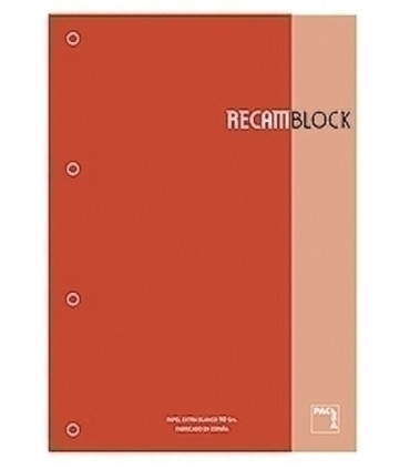 RECAMBIO PACSA A4 80h 4 TAL. CD.5 ROJO