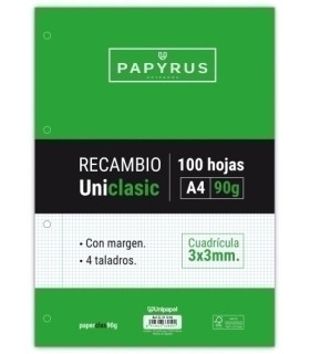RECAMBIO PAPYRUS A4 100h 4 TAL.CD.3 C/M