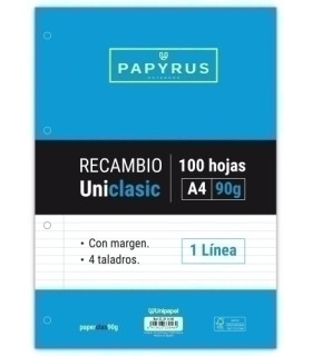RECAMBIO PAPYRUS A4 100h 4 TAL.HZ C/M