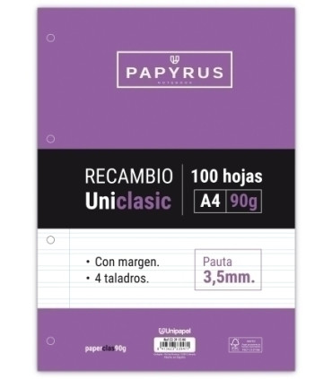 RECAMBIO PAPYRUS A4 100h 4 TAL.P3.5 C/M