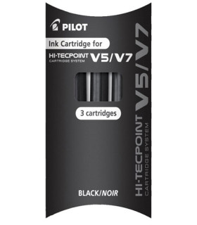 RECAMBIO PILOT V-5 RECARGABLE NEGRO B/3