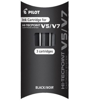 RECAMBIO PILOT V-5 RECARGABLE NEGRO B/3