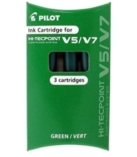 RECAMBIO PILOT V-5 RECARGABLE VERDE B/3