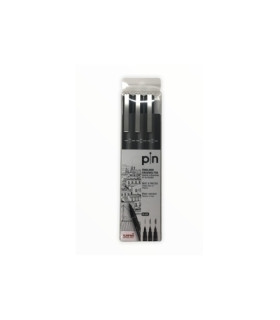 ROTUL.UNI PIN CALIBRADO NEGRO B/3