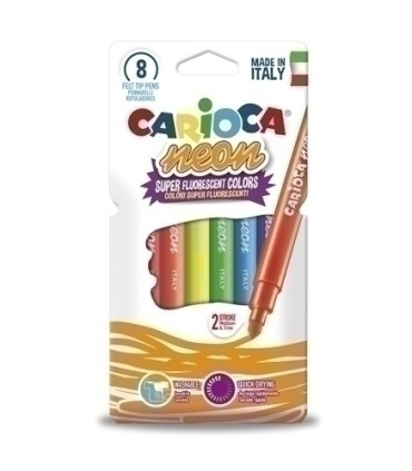 ROTUL.CARIOCA LAVABLE NEON CAJA 8