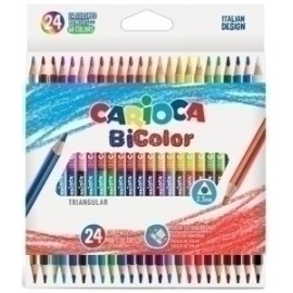 Lapices Carioca Bicolor Triangular Caja De 24