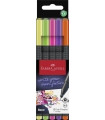 ROTULADOR FABER GRIP FINEPEN PACK 5 NEON