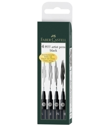 ROTUL.FABER C.PITT NEGRO ESTUCHE 4