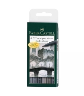 ROTULADOR FABER CASTELL PITT PEN B/6