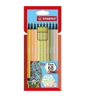 ROTUL.STABILO PEN 68 CAJA CARTON de 10