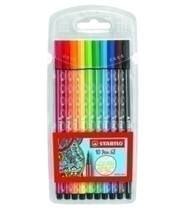 ROTUL.STABILO PEN 68 CAJA PLASTICO de 10