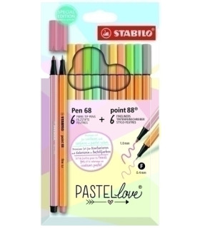 ROTUL.STABILO PEN 68&POINT 88 PASTEL e12