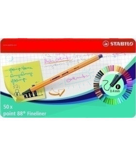 ROTUL.STABILO POINT 88 CAJA MET. de 50
