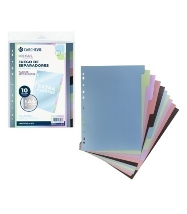 SEPARADORES CARCH.METAL EXTRA PP A4 6 ps