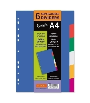 SEPARADORES SENFORT DYNAMIC PP OPACO A4