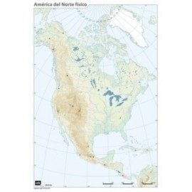 Mapa Mudo Erik Color Fisico America Del Norte
