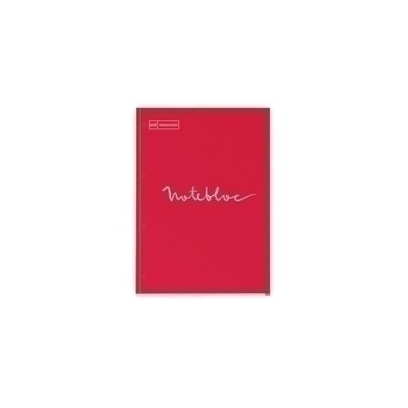 Recambio Miquelrius Emotions Notebook 1 A4 80h 90g Reciclado Encolado 4 Taladros Cuadric.5x5 Rojo
