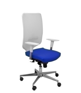 SILLA PIQUERAS OSSA BLANCA SIMILPIEL AZU