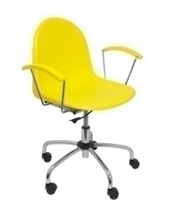 SILLA PIQUERAS VES GIRATORIA PVC AMARILL