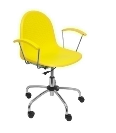 SILLA PIQUERAS VES GIRATORIA PVC AMARILL